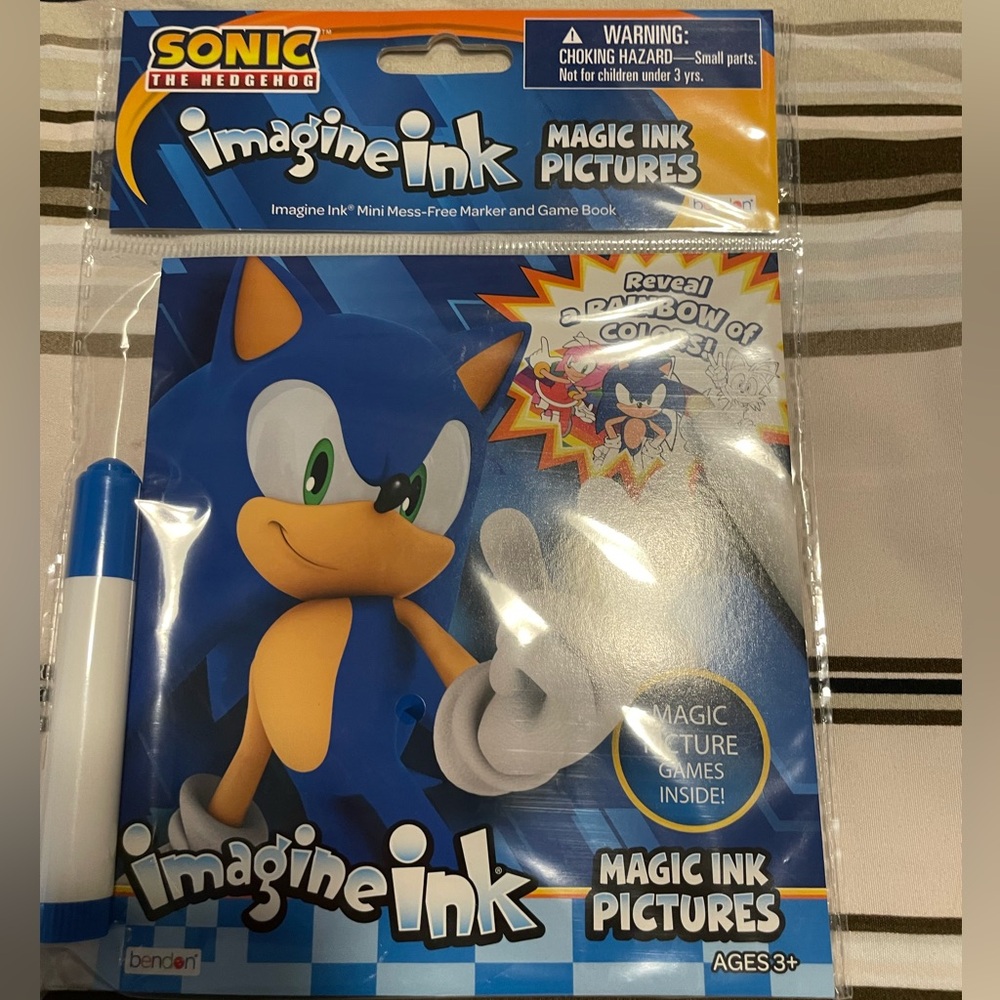 Brand new Sonic the Hedgehog Imagine Ink book Magic Ink Pictures